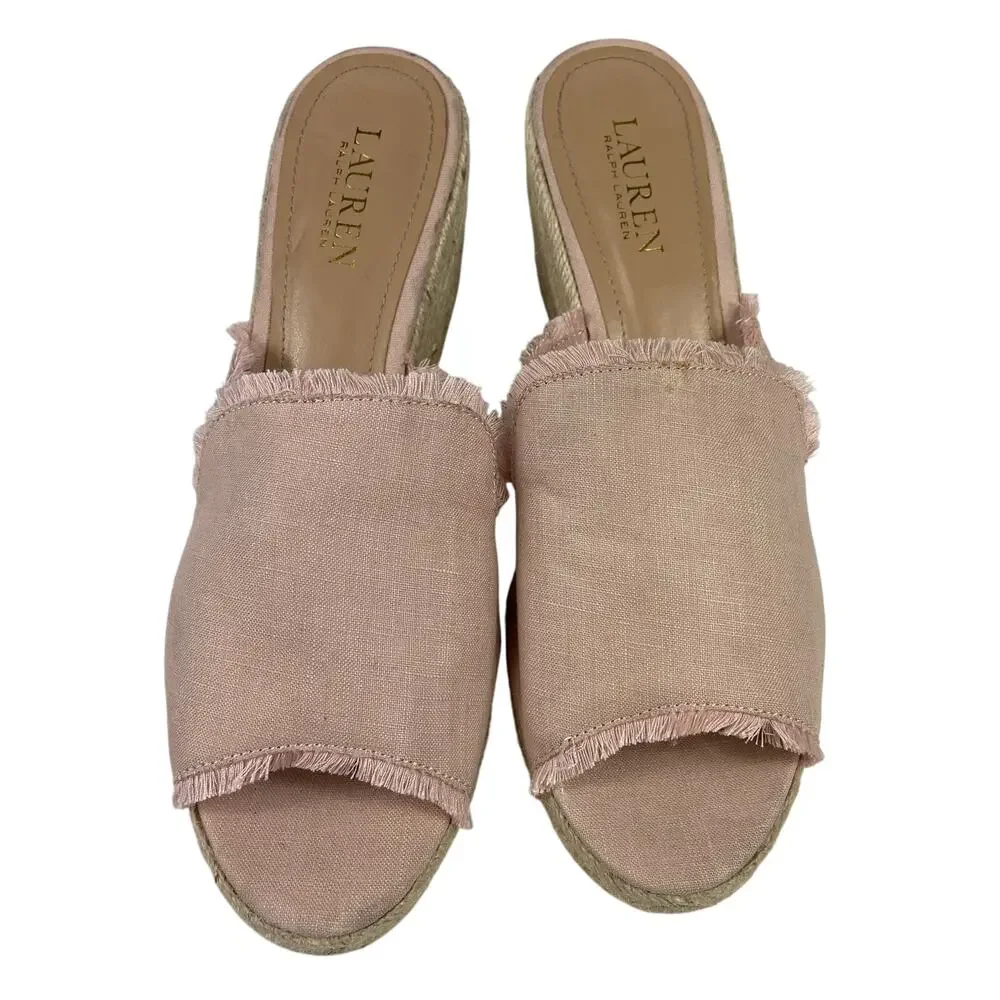 Lauren Ralph Lauren Carlynda Linen Wedge Size 9.5B